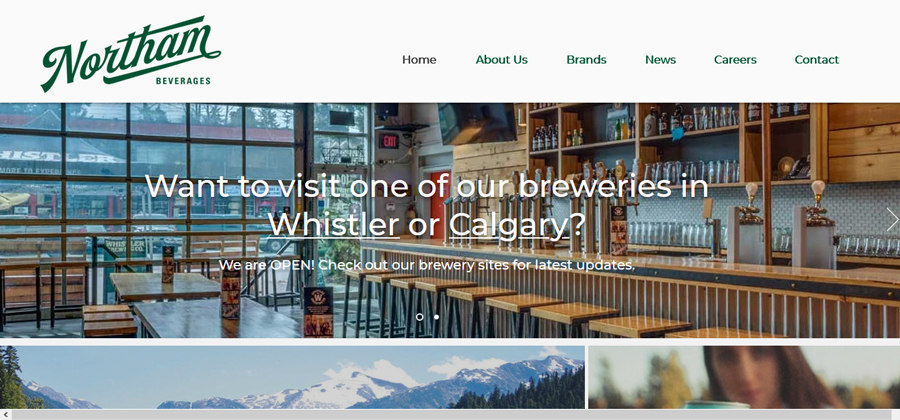 Northam Beverages Site by Vancouver Internet Marketing Company Lara Spence Web Design