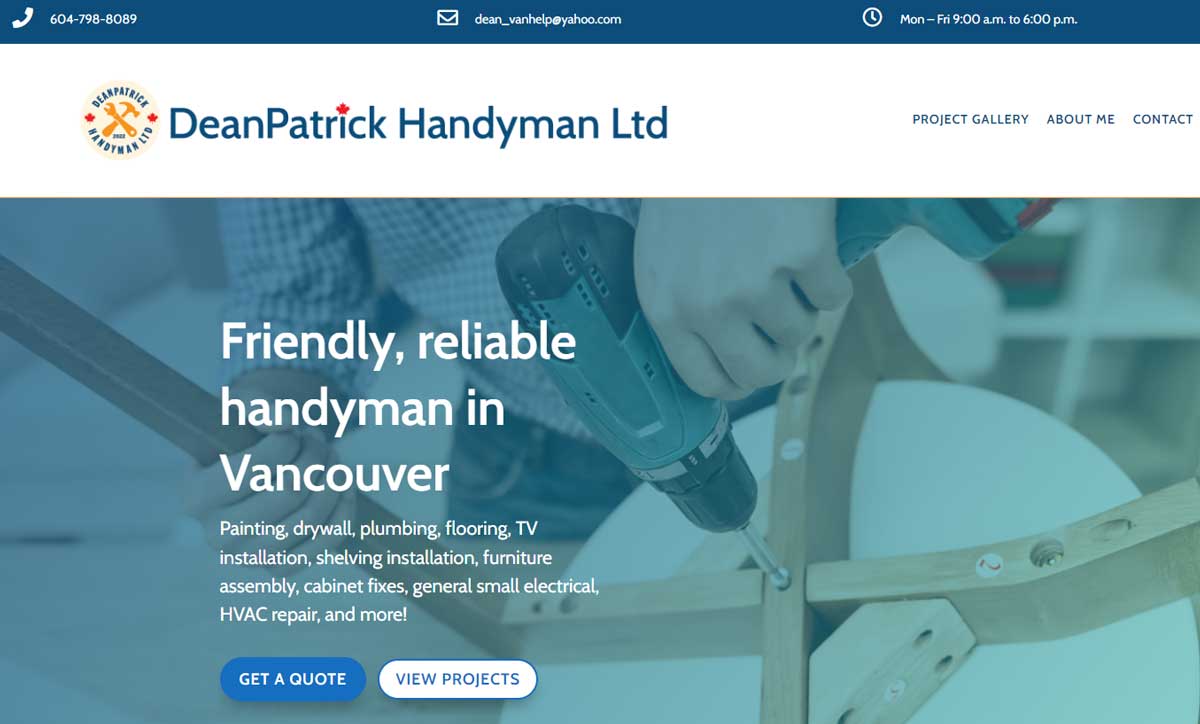 handyman websites vancouver